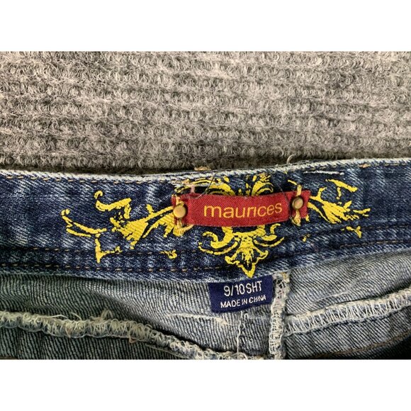 Maurices Womens 9 10 short thick stitching fancy embellished back pockets Jeans - Picture 9 of 10